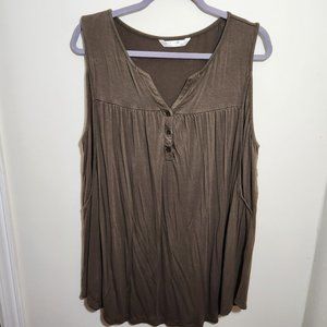 Ekouaer - Double Layer Nursing Tank Top - Army Green - XXL